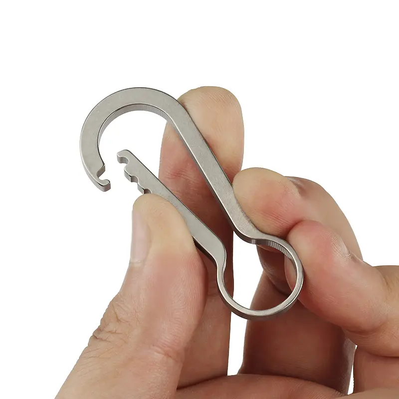 S/L Outdoor EDC Small Tool Titanium Alloy Keychain Hook Titanium Buckle Key Ring
