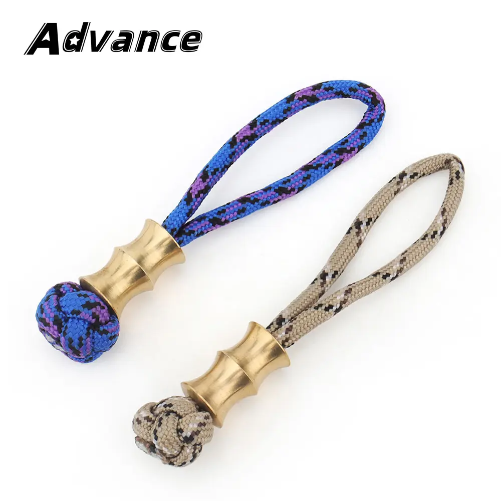Brass Bamboo Shape Flashlight Keyring Paracord Pendant Rope Bead Accessories