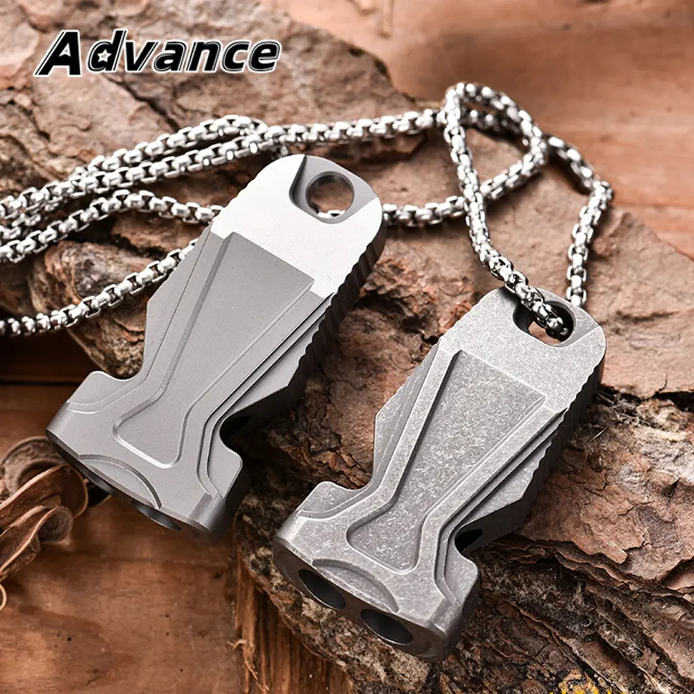Double Hole Whistle Training Supplies Portable Fashion Pendant Keychain Accessories Titanium Outdoor Tools