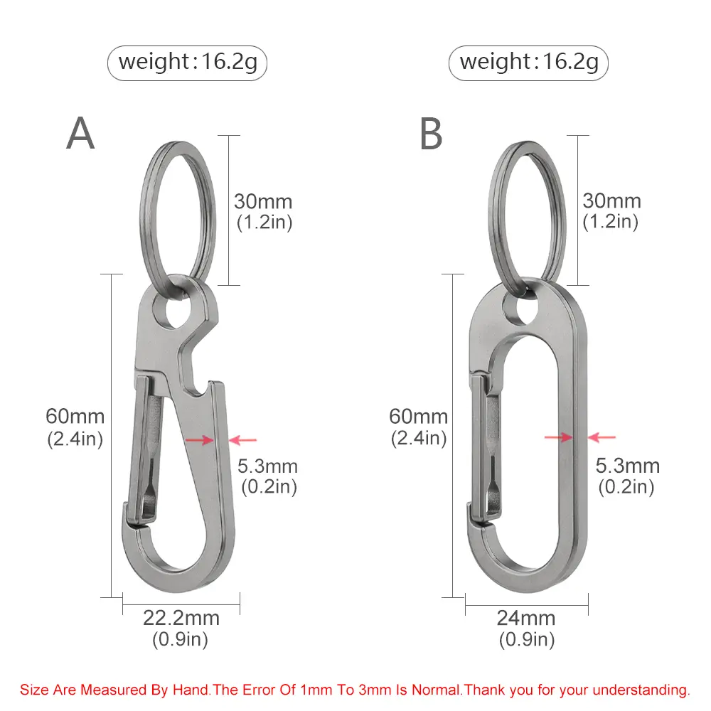 Titanium Alloy Keychain Waist Belt Buckle Creative Key Ring Outdoor Tools Bottle Opener EDC Multi-function Portable