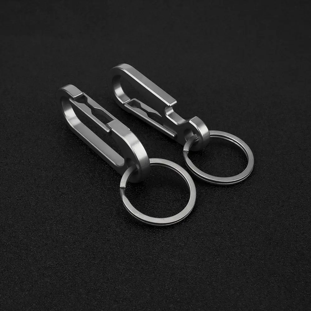 Titanium Alloy Keychain Waist Belt Buckle Creative Key Ring Outdoor Tools Bottle Opener EDC Multi-function Portable