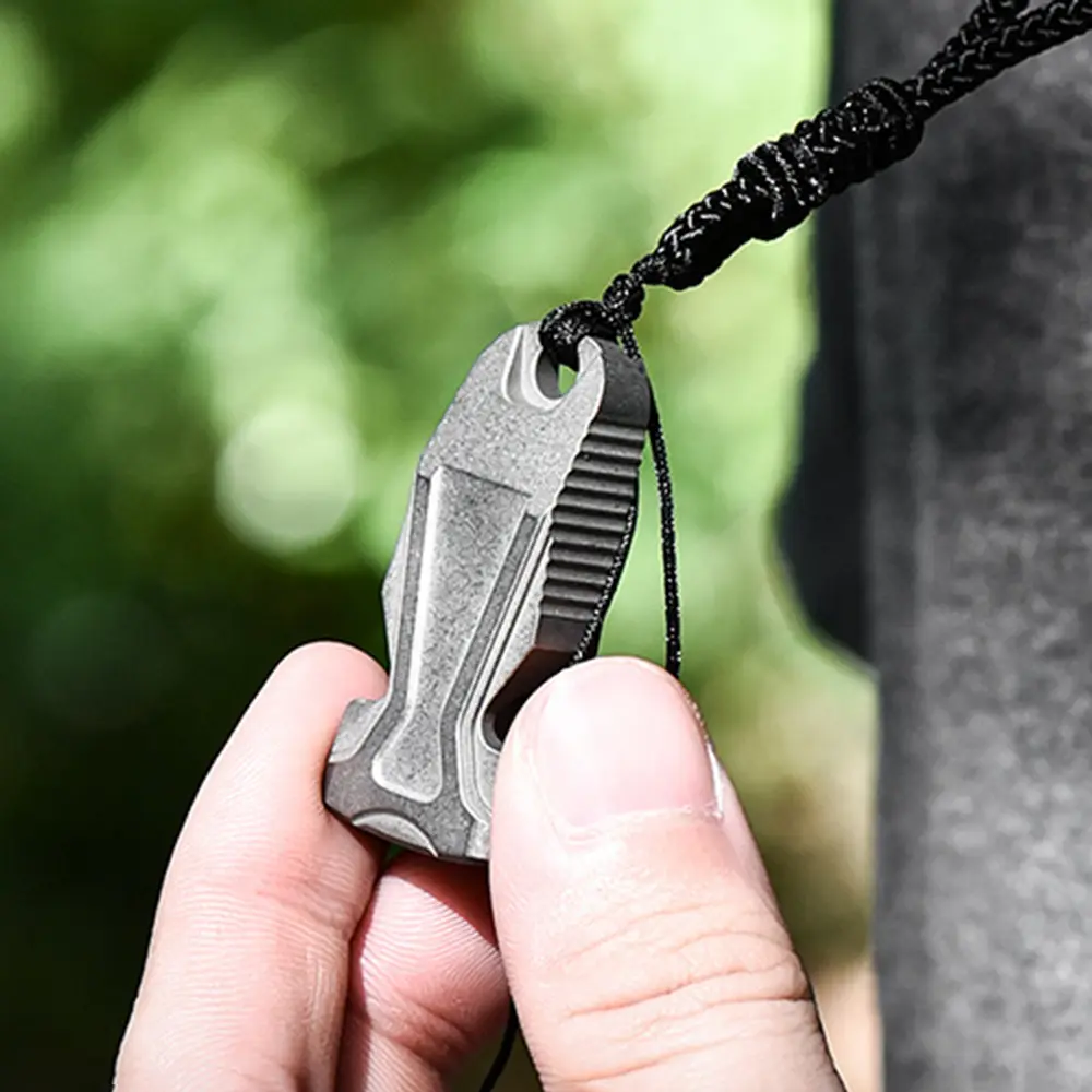 Double Hole Whistle Training Supplies Portable Fashion Pendant Keychain Accessories Titanium Outdoor Tools