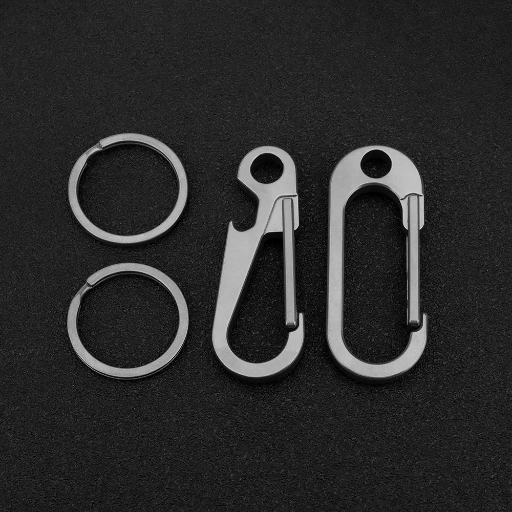 Titanium Alloy Keychain Waist Belt Buckle Creative Key Ring Outdoor Tools Bottle Opener EDC Multi-function Portable