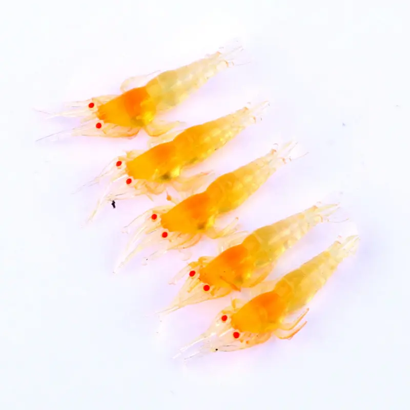 25PCS/LOT Pink Shrimp Soft Fishing Lure Grub Worm Bait Artificial Silicone Fishing Lures 4.8cm/1g