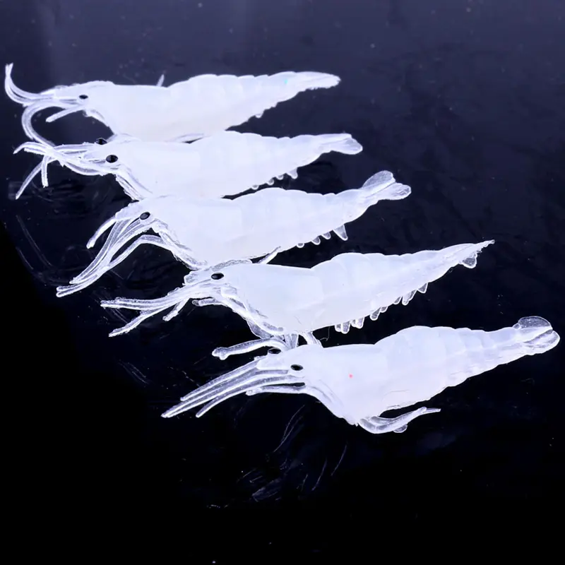 25PCS/LOT Pink Shrimp Soft Fishing Lure Grub Worm Bait Artificial Silicone Fishing Lures 4.8cm/1g