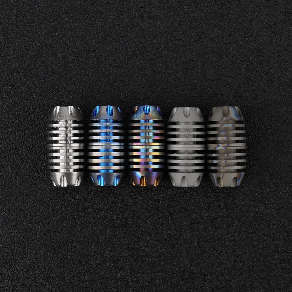 DIY Pendant Titanium Alloy Paracord Bead Bracelet Connection Buckle Cool Punk Hand-carved Keyring Knife Bead