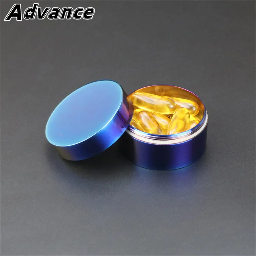 Titanium Alloy Seal Bottle Box Pill Storage Tank Waterproof  Moisture-proof Storage Canister Outdoor Tool