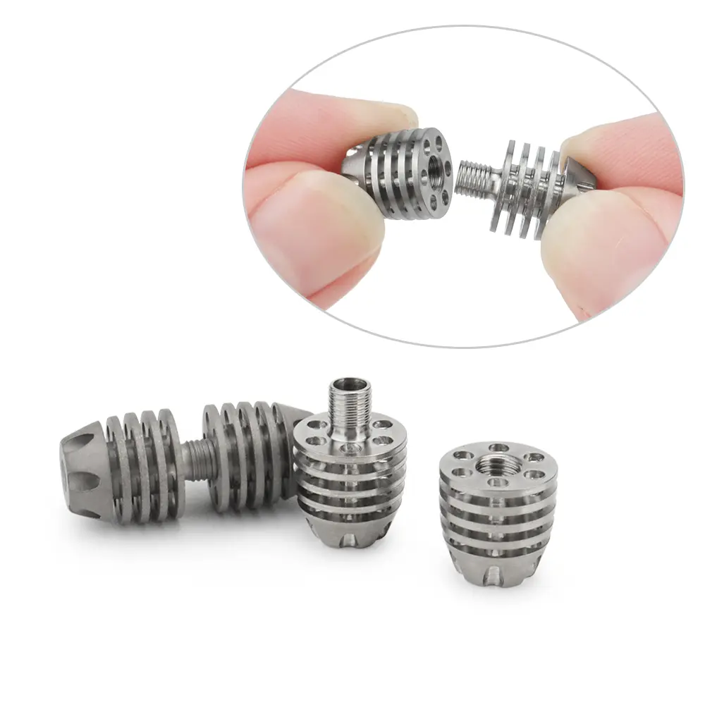 DIY Pendant Titanium Alloy Paracord Bead Bracelet Connection Buckle Cool Punk Hand-carved Keyring Knife Bead