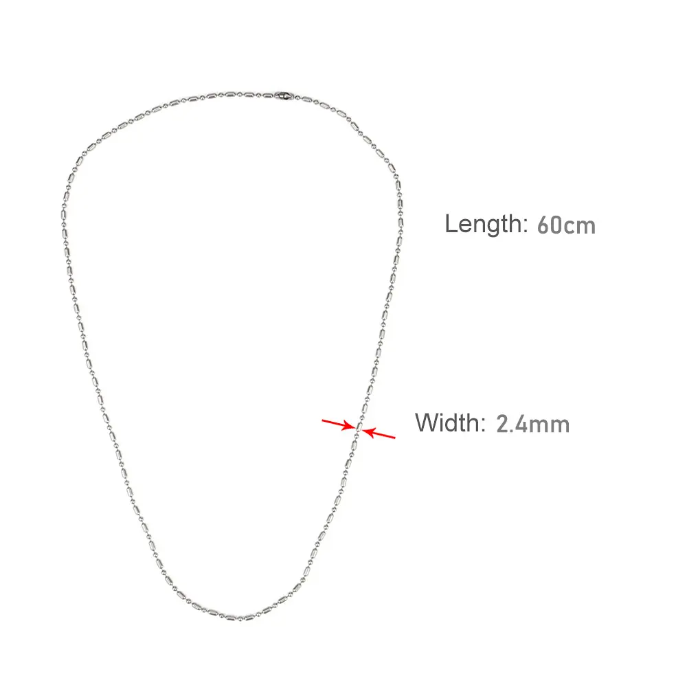 60cm Chain Titanium Alloy Necklace Bracelet Outdoor Multifunctional Tool Accessory