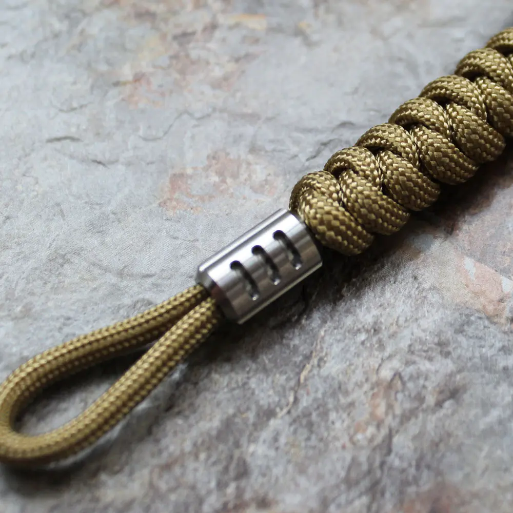 Titanium Alloy/Damascene  Zipper Head Bead Paracord Accessory For Keyring Knife Beads EDC DIY