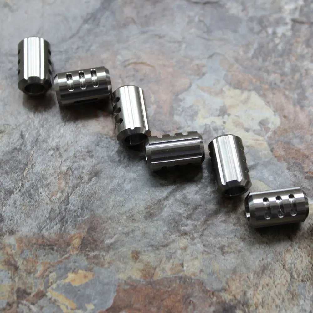 Titanium Alloy/Damascene  Zipper Head Bead Paracord Accessory For Keyring Knife Beads EDC DIY