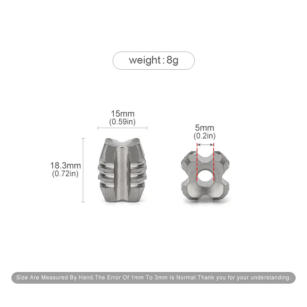 Tower Shape Titanium Alloy Bead DIY Pendant Paracord Rope Beads Keychain Tool Accessories