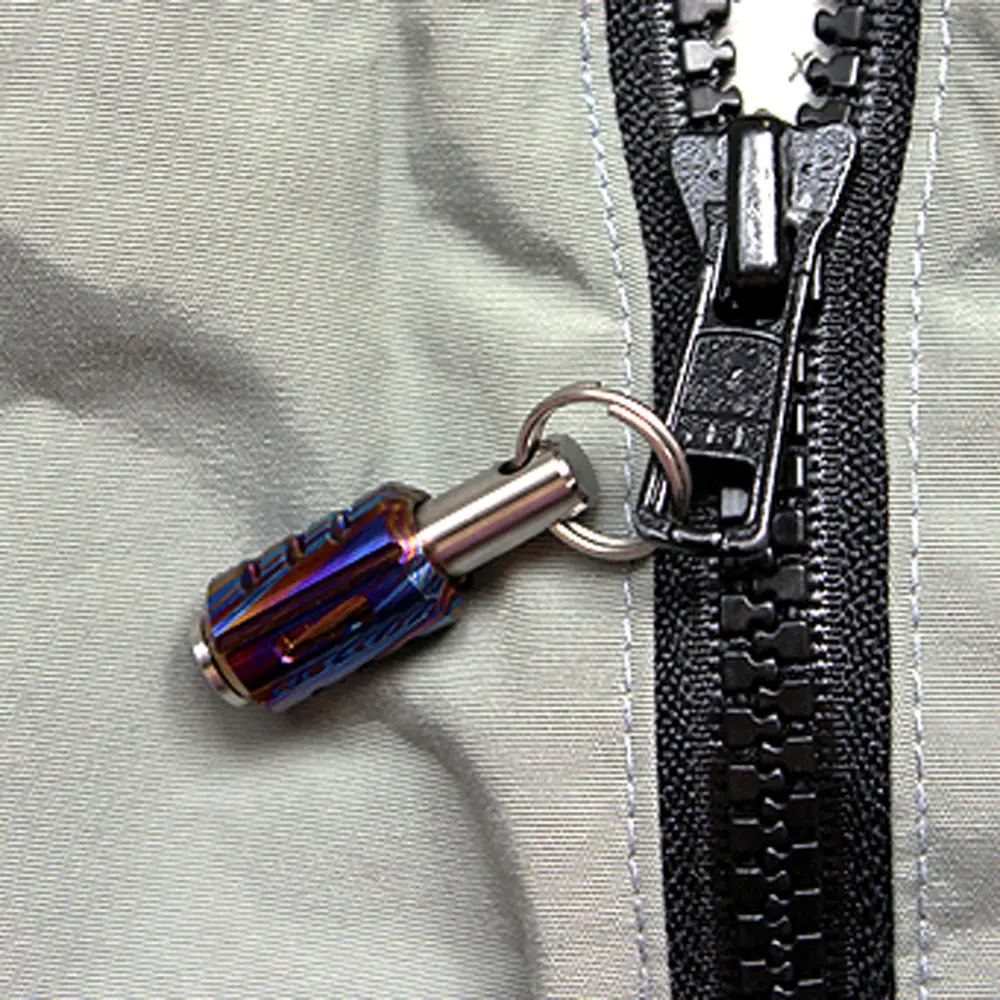 Titanium Alloy/Damascene  Zipper Head Bead Paracord Accessory For Keyring Knife Beads EDC DIY