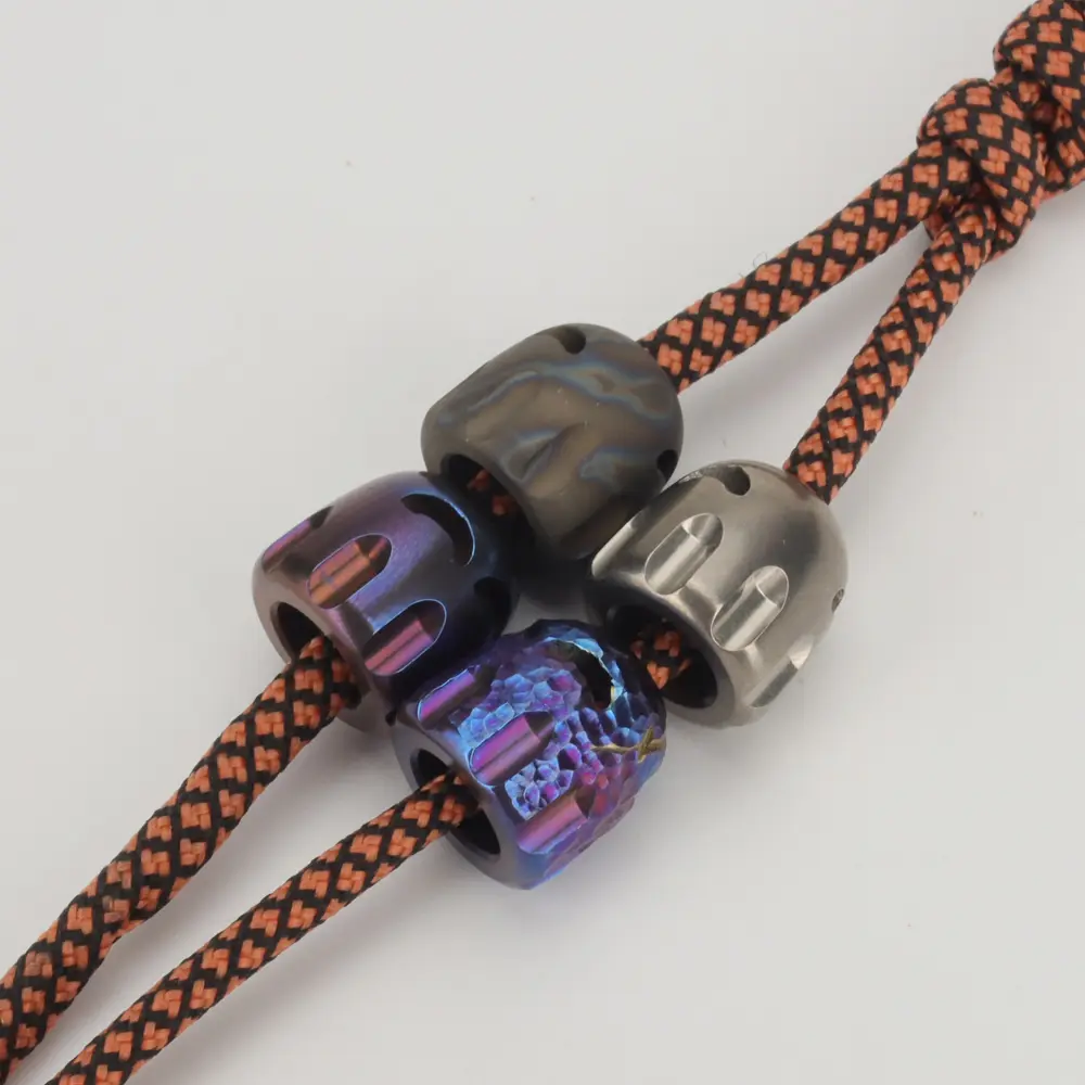 Smiling Eyes Titanium Alloy Bead Paracord Rope Beads Keychain DIY Pendant