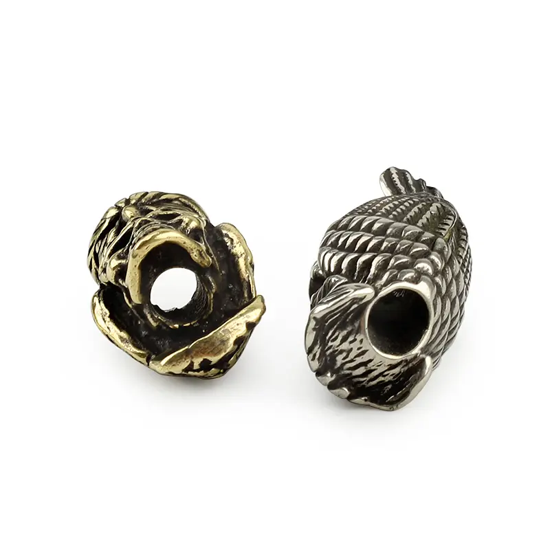 Punk EDC DIY Owl Knife Beads Pendant Vintage Brass Outdoor Tools Skull Owl Paracord Beads
