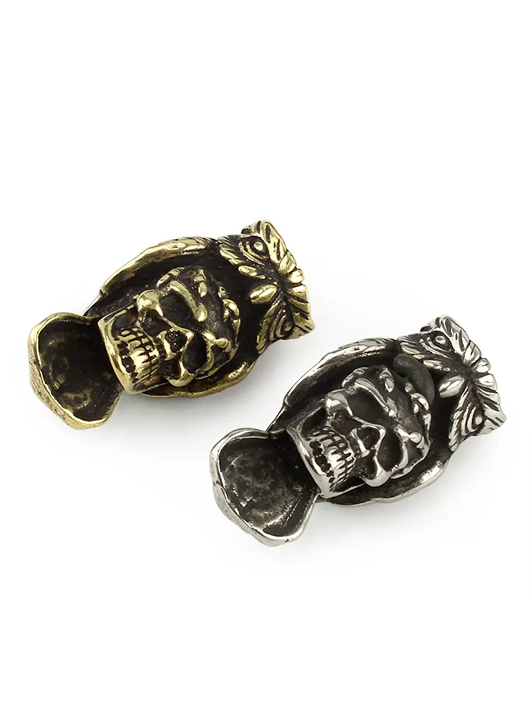Punk EDC DIY Owl Knife Beads Pendant Vintage Brass Outdoor Tools Skull Owl Paracord Beads