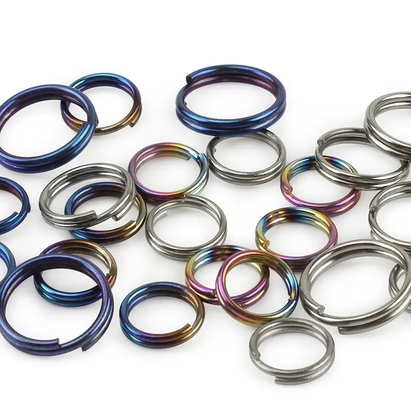 10pcs/lot Titanium 10mm/12mm/14mm Key Ring EDC Outdoor Tool Multicolor Titanium Keyring Wholesale