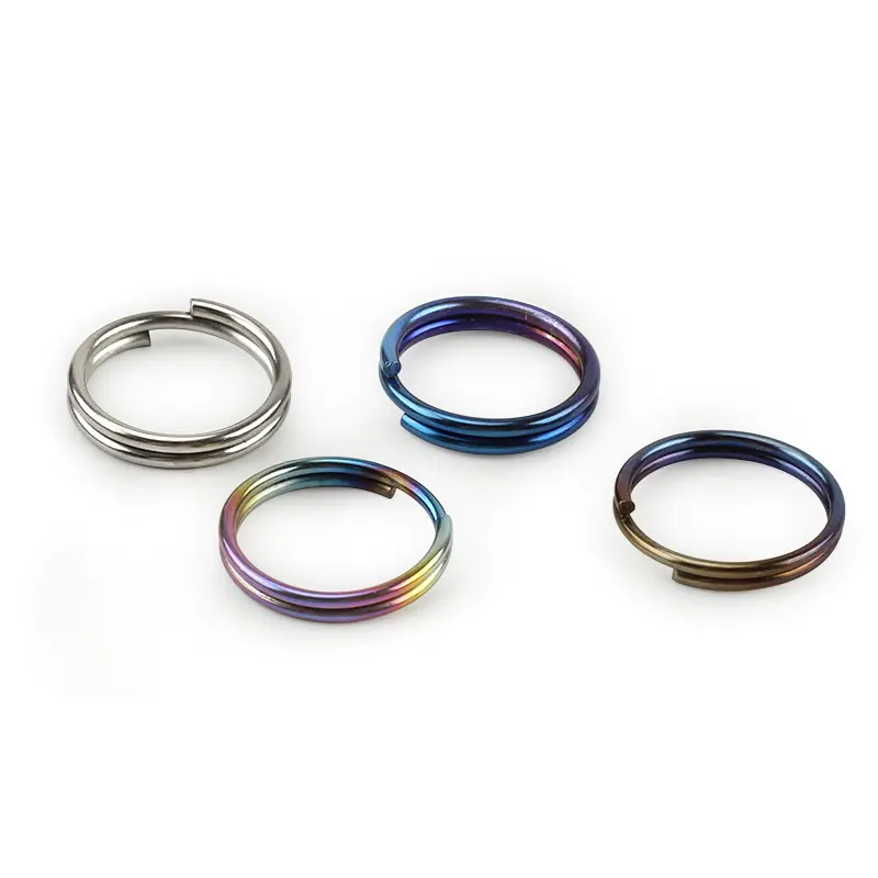 10pcs/lot Titanium 10mm/12mm/14mm Key Ring EDC Outdoor Tool Multicolor Titanium Keyring Wholesale