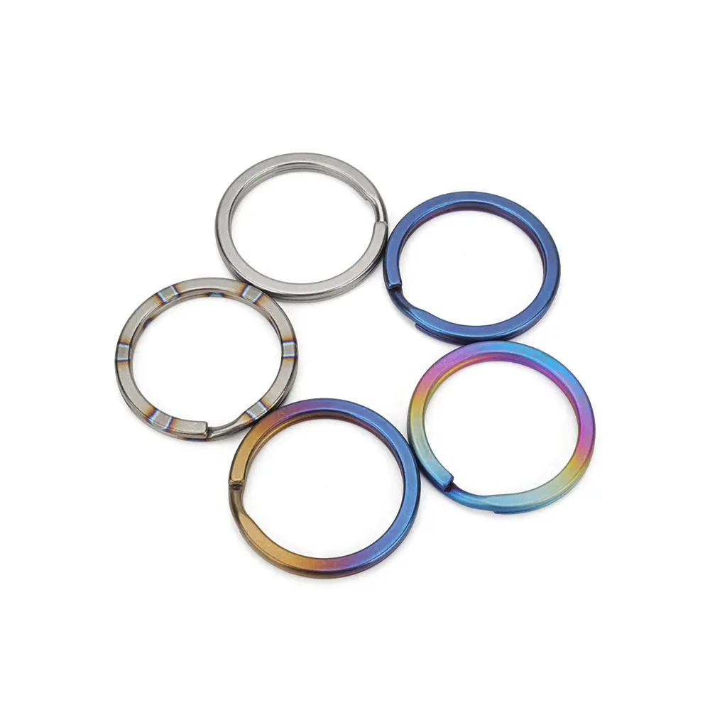 1pc Titanium Keyring 20mm/30mm/35mm Titanium Alloy Keyring EDC Outdoor Small Tool Keychain Accessories