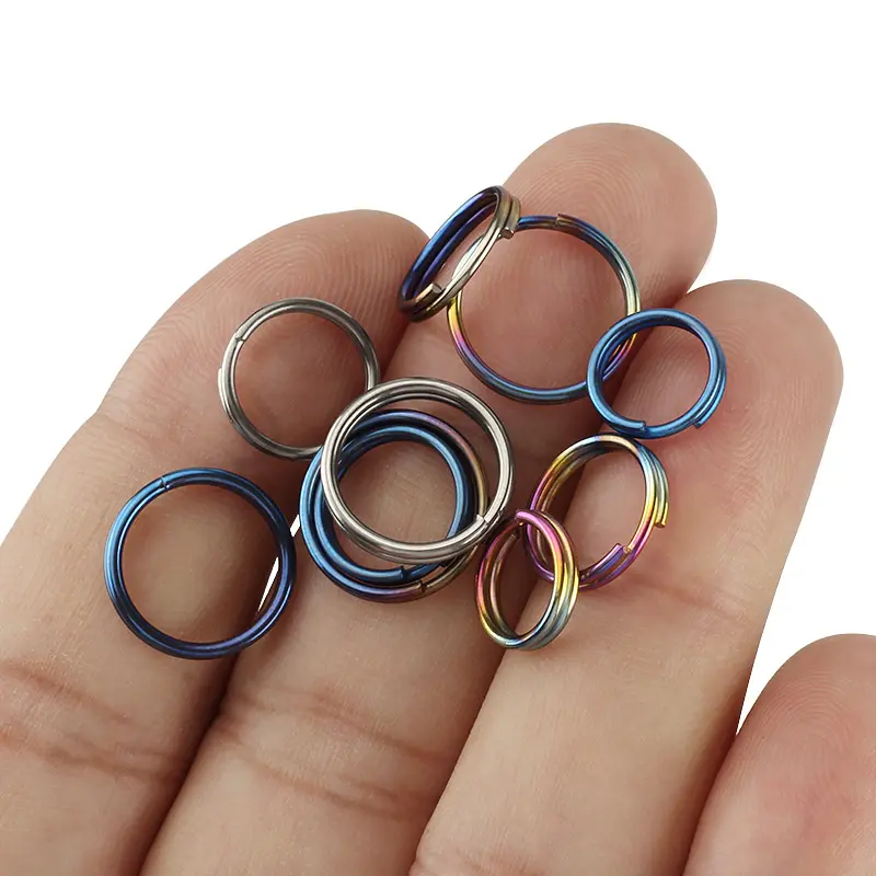 10pcs/lot Titanium 10mm/12mm/14mm Key Ring EDC Outdoor Tool Multicolor Titanium Keyring Wholesale