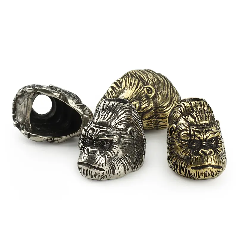 Brass Personality Monkey Knife Beads Umbrella Rope Bead Outdoor Knife Orangutan Paracord Pendant