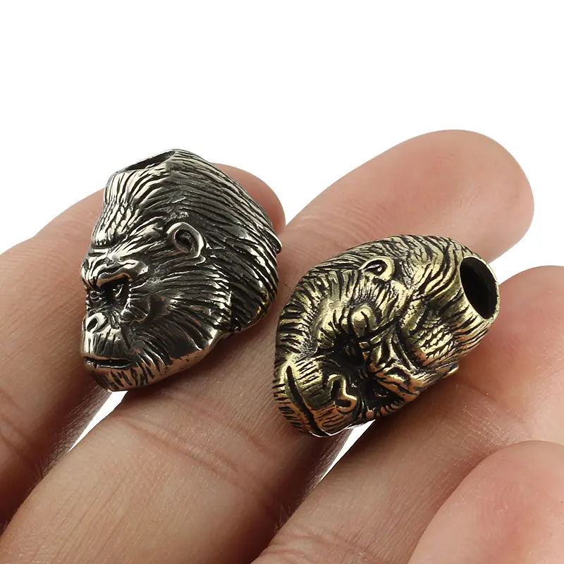 Brass Personality Monkey Knife Beads Umbrella Rope Bead Outdoor Knife Orangutan Paracord Pendant