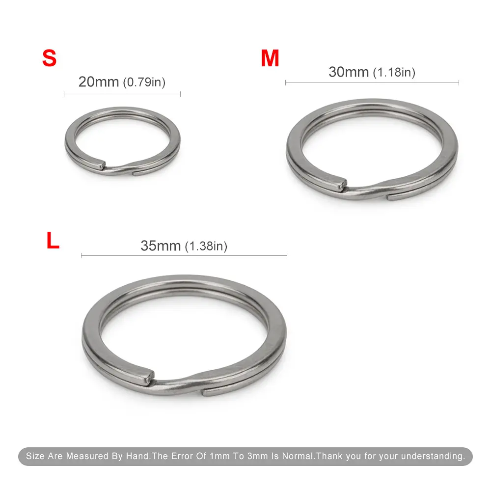 1pc Titanium Keyring 20mm/30mm/35mm Titanium Alloy Keyring EDC Outdoor Small Tool Keychain Accessories