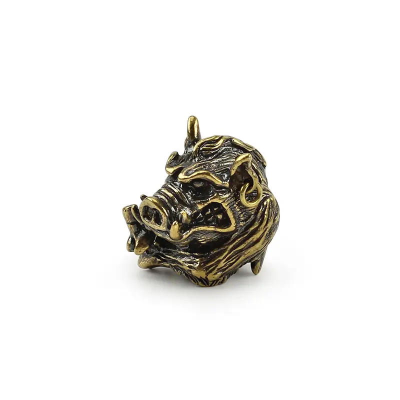 Wild Boar Knife Beads Brass Pig Beads Umbrella Rope Pendant Porcupine Copper Paracord Bead