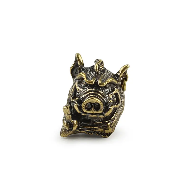 Wild Boar Knife Beads Brass Pig Beads Umbrella Rope Pendant Porcupine Copper Paracord Bead