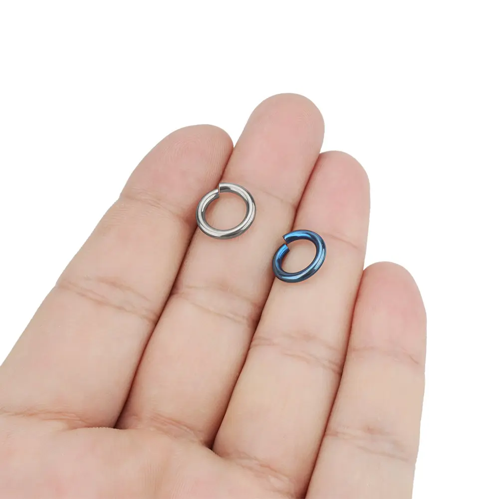10pcs Titanium Ring Open Keyring Chain Accessories Outdoor Tool Keychain