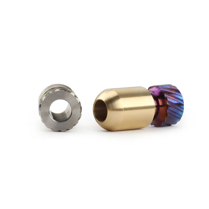 1pcs Brass+Titanium Alloy Knife Beads Paracord Umbrella Rope DIY Outdoor EDC Pendant