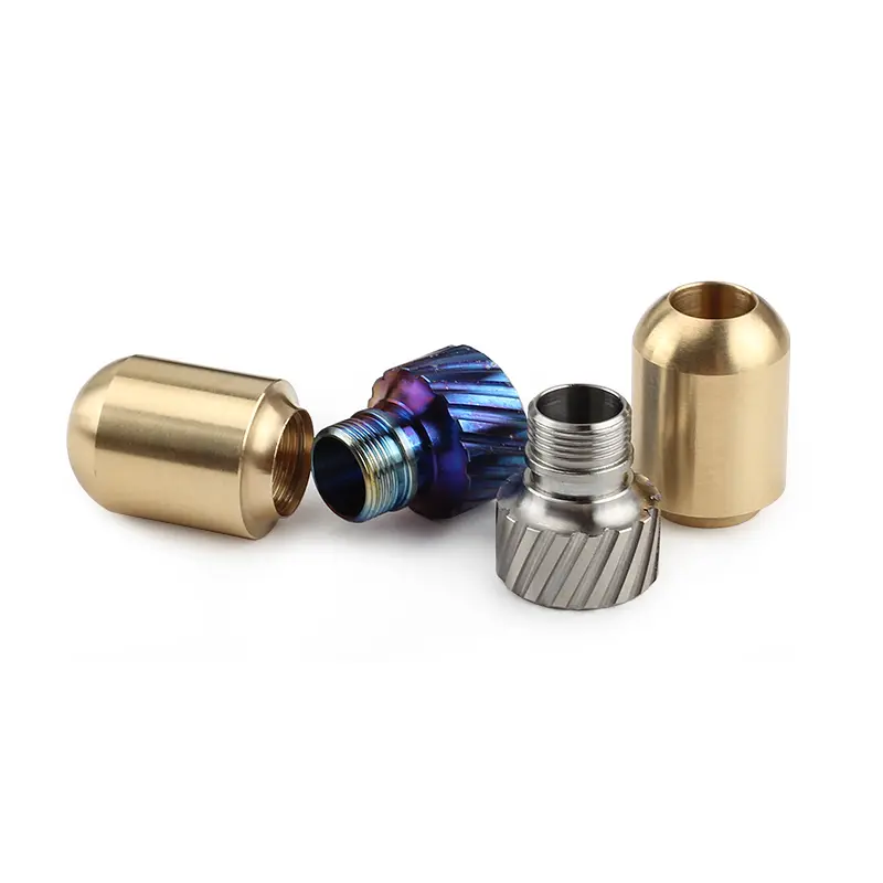 1pcs Brass+Titanium Alloy Knife Beads Paracord Umbrella Rope DIY Outdoor EDC Pendant