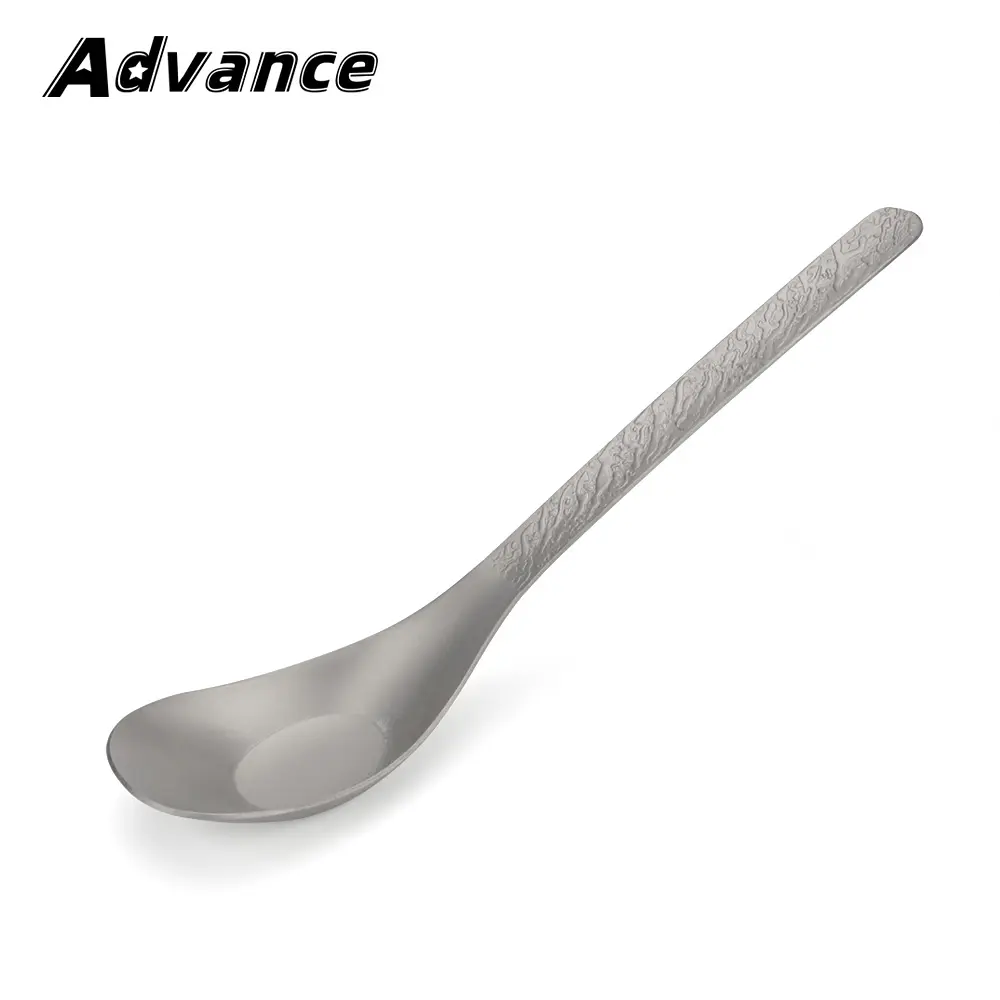 Thin Handle Titanium Alloy Drink Soup Spoon Outdoor Camping Home Spoon