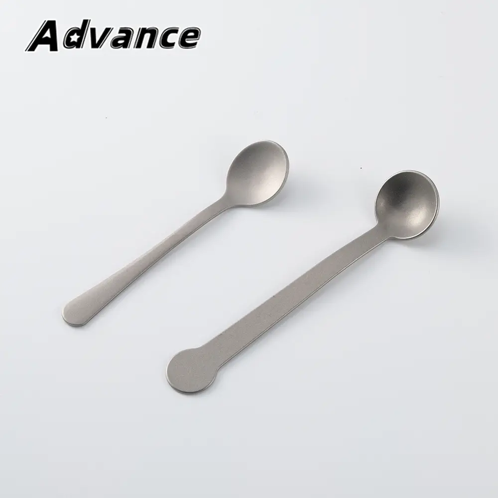 Cute Small Spoon Titanium Alloy Milk Dessert Spoon Outdoor Camping Coffee Tea Spoon