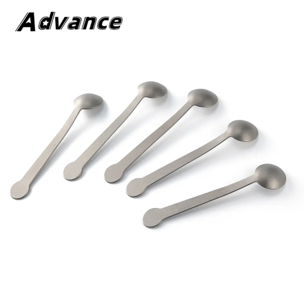 Cute Small Spoon Titanium Alloy Milk Dessert Spoon Outdoor Camping Coffee Tea Spoon