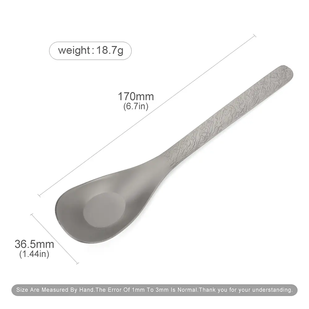 Thin Handle Titanium Alloy Drink Soup Spoon Outdoor Camping Home Spoon