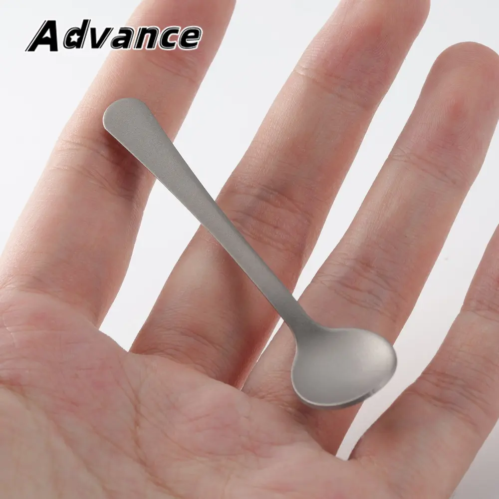 Cute Small Spoon Titanium Alloy Milk Dessert Spoon Outdoor Camping Coffee Tea Spoon
