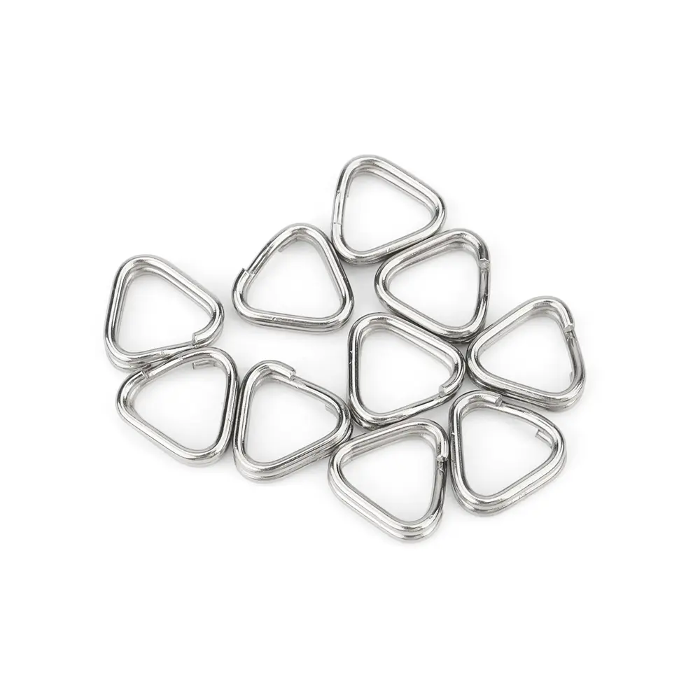 5pcs Stainless Steel Ring Keyring EDC Triangle Buckle DIY Outdoor Tool Key Ring