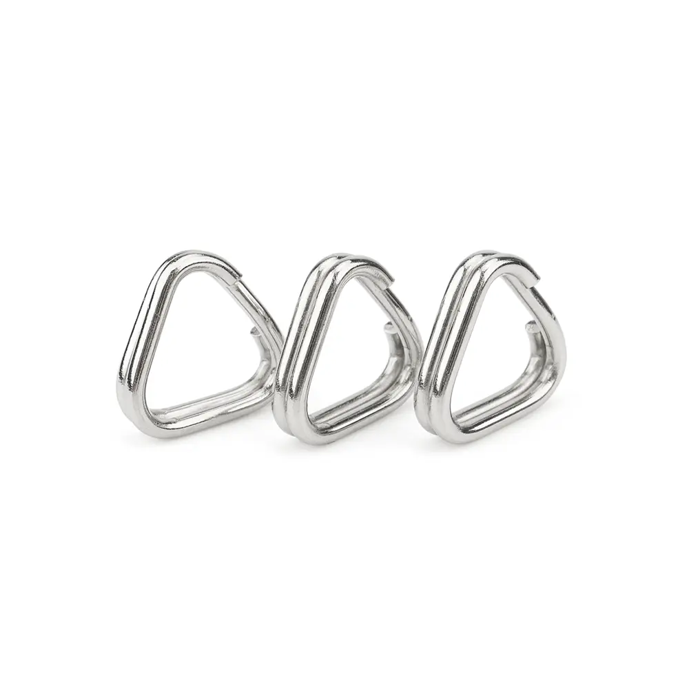 5pcs Stainless Steel Ring Keyring EDC Triangle Buckle DIY Outdoor Tool Key Ring
