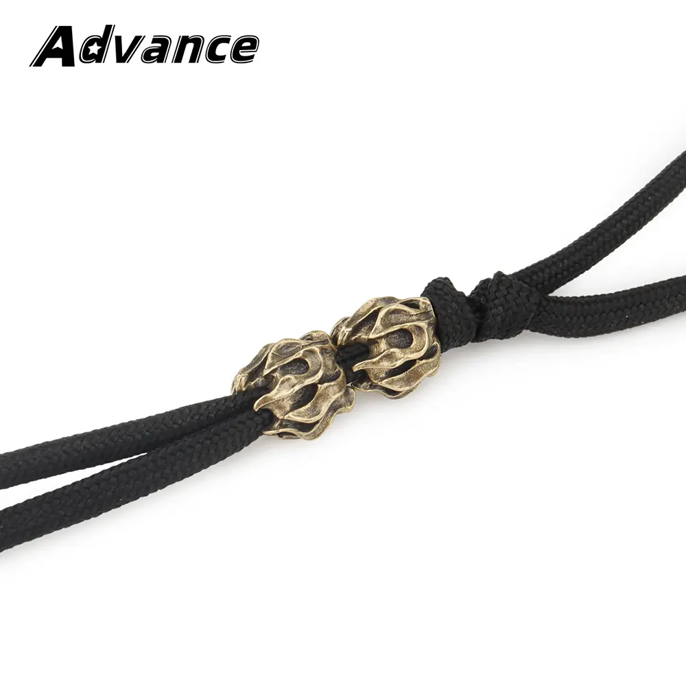 1pc Flame Brass Bead Little Flame Paracord Lanyard Pendant Rope Bead DIY