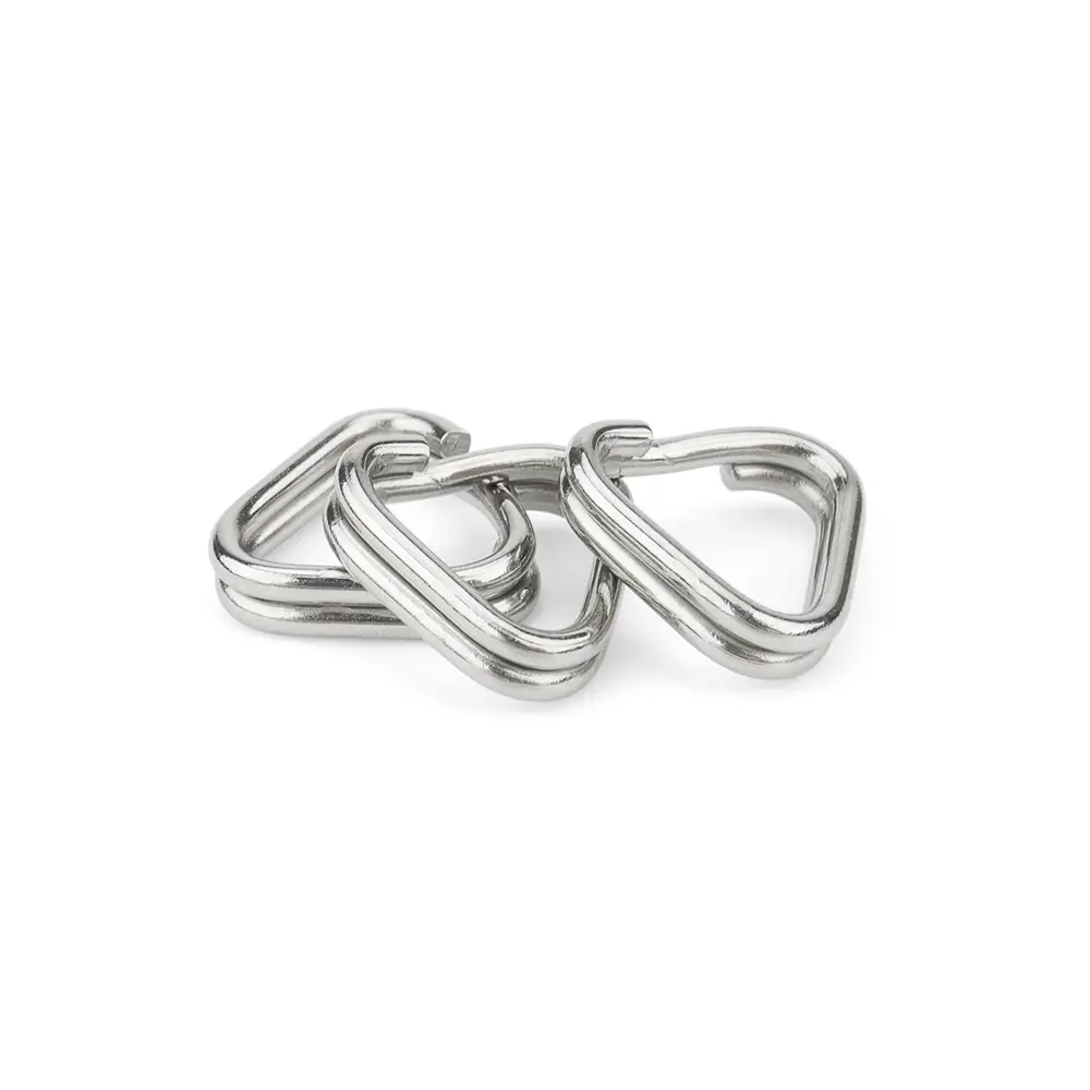 5pcs Stainless Steel Ring Keyring EDC Triangle Buckle DIY Outdoor Tool Key Ring