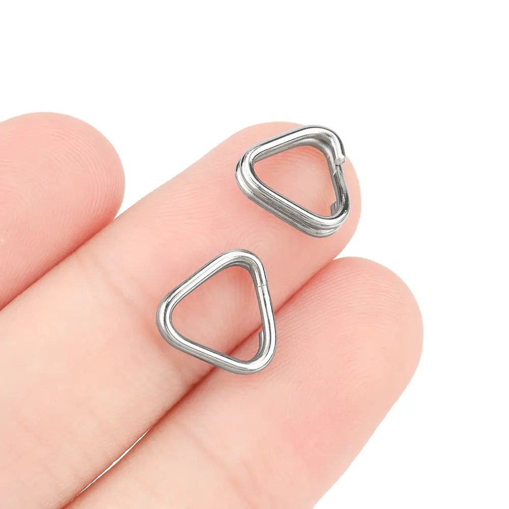5pcs Stainless Steel Ring Keyring EDC Triangle Buckle DIY Outdoor Tool Key Ring
