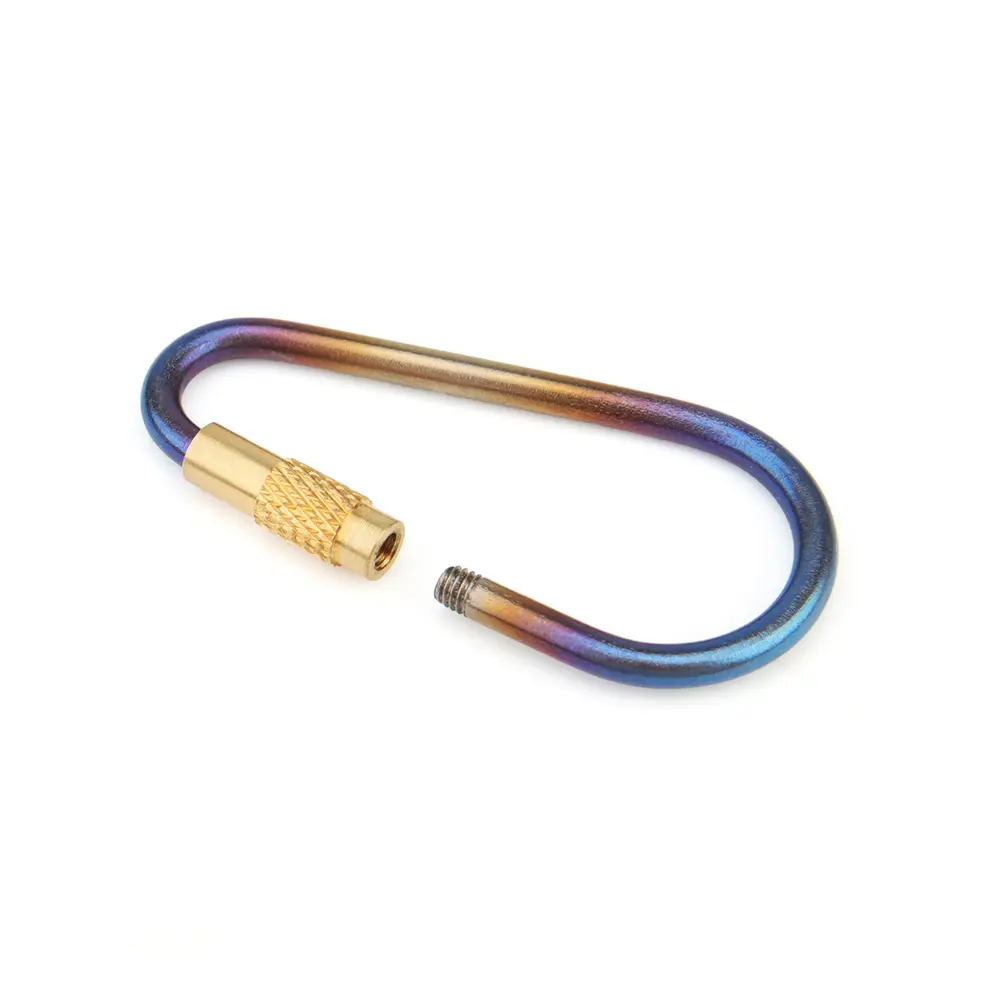 Titanium Alloy Backpack Hang Buckle Keychain Titanium Brass Buckles EDC Camping Outdoor Tool