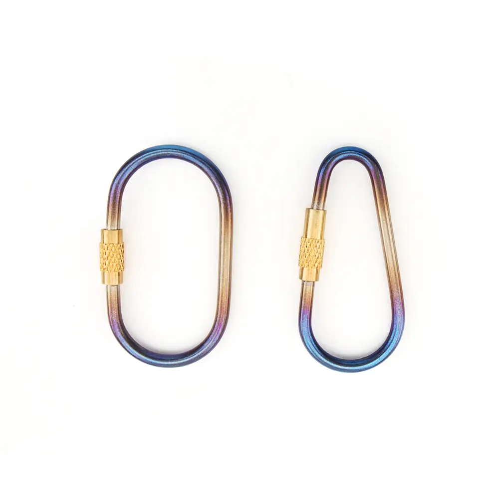 Titanium Alloy Backpack Hang Buckle Keychain Titanium Brass Buckles EDC Camping Outdoor Tool