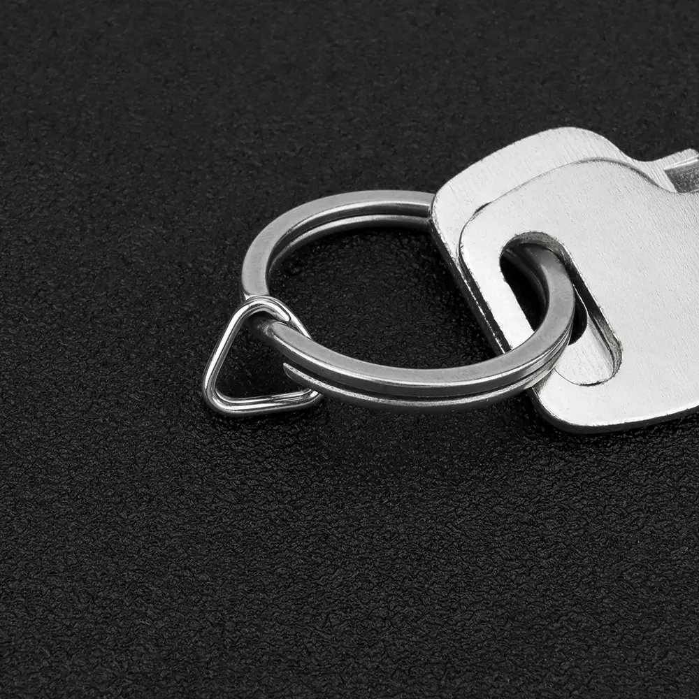 5pcs Stainless Steel Ring Keyring EDC Triangle Buckle DIY Outdoor Tool Key Ring