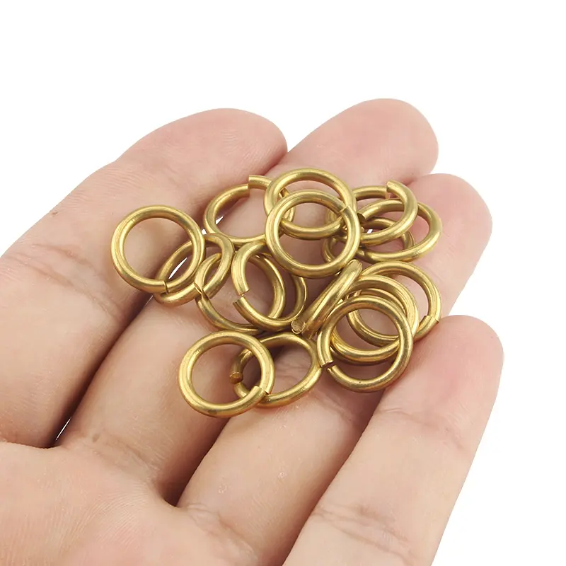 10PCS Yellow Brass Ring Coil Outdoor EDC Small Tool DIY Key Ring Accessories