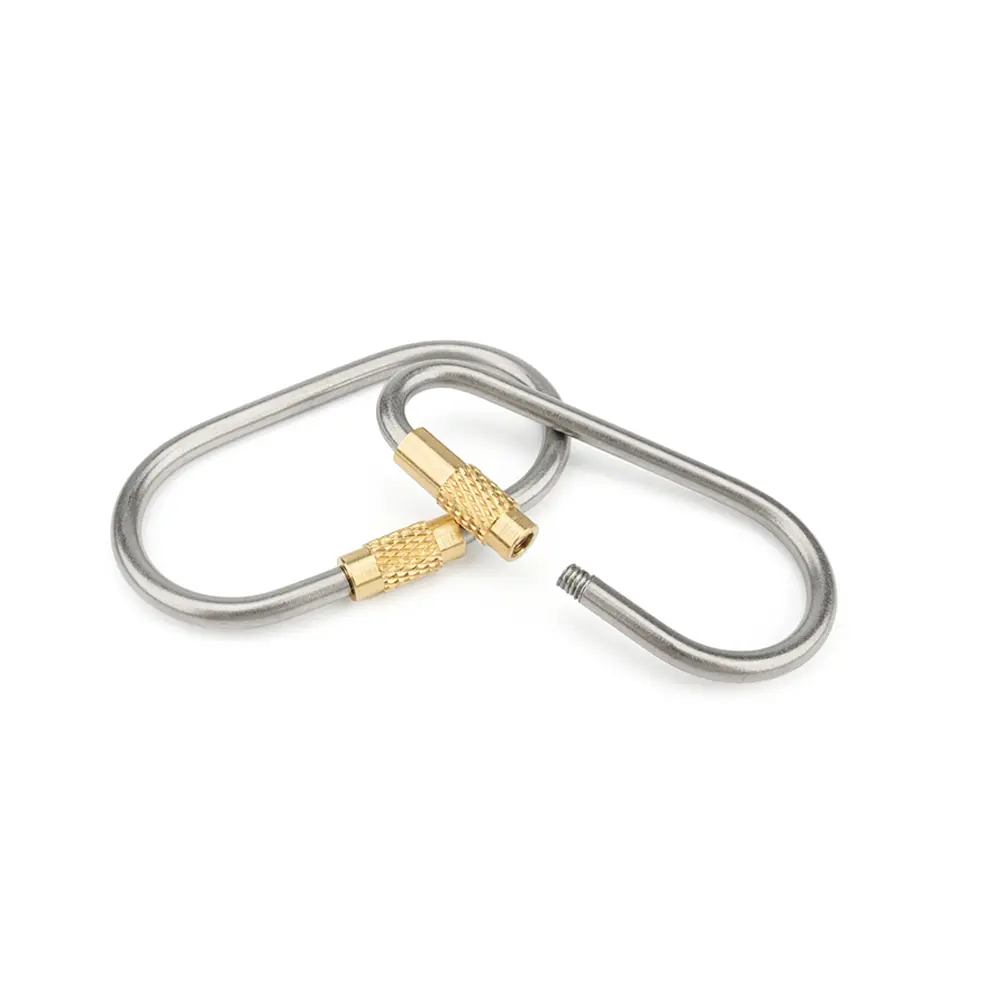 Titanium Alloy Backpack Hang Buckle Keychain Titanium Brass Buckles EDC Camping Outdoor Tool
