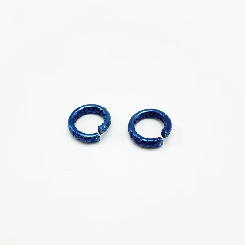 2pcs Titanium Ring Open Style Titanium Pattern Key Ring DIY Pendant Chain Accessories Outdoor Tool