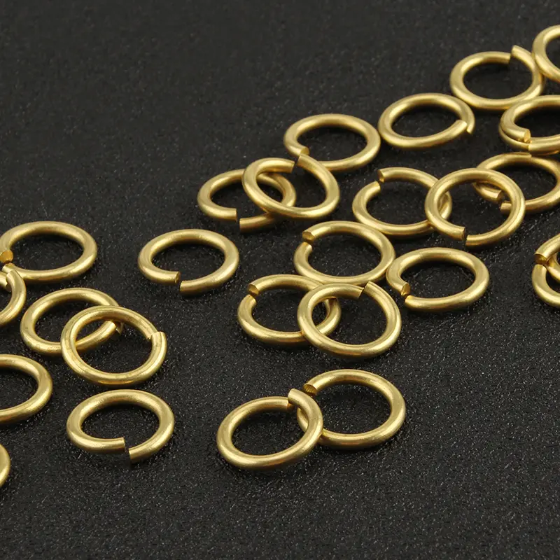 10PCS Yellow Brass Ring Coil Outdoor EDC Small Tool DIY Key Ring Accessories