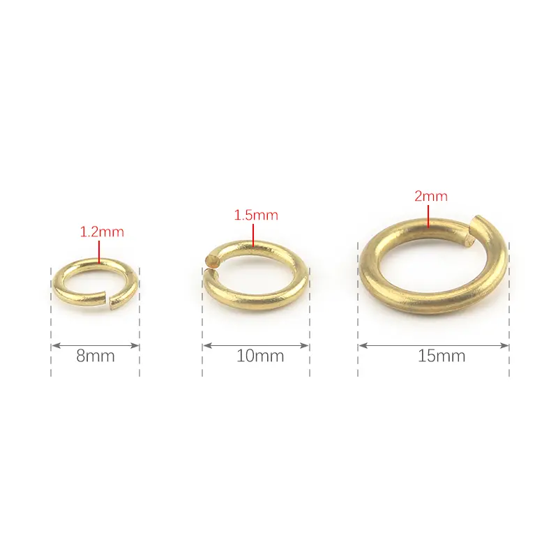 10PCS Yellow Brass Ring Coil Outdoor EDC Small Tool DIY Key Ring Accessories